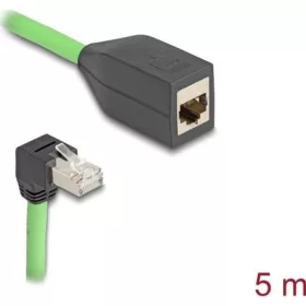   Delock RJ45 hálózat bővítő kábel Cat.6A apa lefelé néző csatlakozódugóval - anya SF/UTP alkalmas kábelvezető láncokhoz P