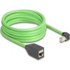 Delock RJ45 hálózat bővítő kábel Cat.6A apa lefelé néző csatlakozódugóval - anya SF/UTP alkalmas kábelvezető láncokhoz P