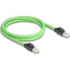 Delock RJ45 hálózati kábel Cat.6A apa   apa SF/UTP alkalmas kábelvezető láncokhoz PUR (TPU) 1 m zöld