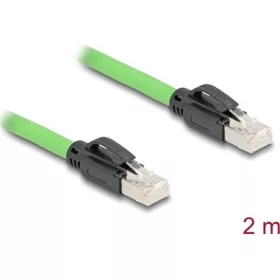   Delock RJ45 hálózati kábel Cat.6A apa   apa SF/UTP alkalmas kábelvezető láncokhoz PUR (TPU) 2 m zöld