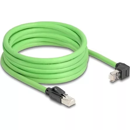 Delock RJ45 hálózati kábel Cat.6A apa - apa felfelé néző csatlakozódugóval SF/UTP alkalmas kábelvezető láncokhoz PUR (TP