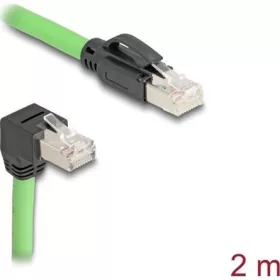   Delock RJ45 hálózati kábel Cat.6A apa - apa lefelé néző csatlakozódugóval SF/UTP alkalmas kábelvezető láncokhoz PUR (TPU