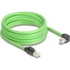 Delock RJ45 hálózati kábel Cat.6A apa - apa lefelé néző csatlakozódugóval SF/UTP alkalmas kábelvezető láncokhoz PUR (TPU