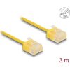 Delock RJ45 hálózati kábel Cat.6 UTP ultravékony 3 m sárga rövid csatlakoztatókkal