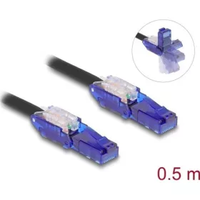   Delock RJ45 hálózati kábel Cat.6 UTP 180 -os hajlítással apák fekete színű 0,5 m