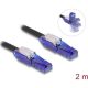 Delock RJ45 hálózati kábel Cat.6 UTP 180 -os hajlítással apák fekete színű 2 m