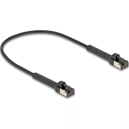 Delock RJ45 vékony hálózati kábel Cat.6A U/FTP hajlítható fekete 0,25 m hosszú
