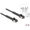 Delock RJ45 vékony hálózati kábel Cat.6A U/FTP hajlítható fekete 3 m hosszú
