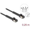Delock RJ45 vékony hálózati kábel Cat.8.1 U/FTP hajlítható akár 40 Gbps fekete 0,25 m