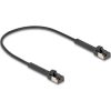 Delock RJ45 vékony hálózati kábel Cat.8.1 U/FTP hajlítható akár 40 Gbps fekete 0,25 m