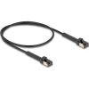 Delock RJ45 vékony hálózati kábel Cat.8.1 U/FTP hajlítható akár 40 Gbps fekete 0,5 m