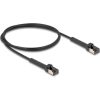 Delock RJ45 vékony hálózati kábel Cat.8.1 U/FTP hajlítható akár 40 Gbps fekete 1 m