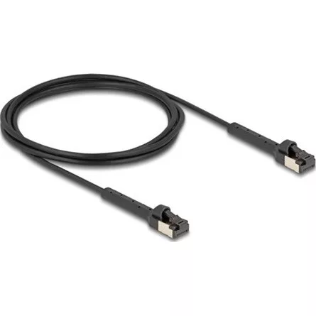 Delock RJ45 vékony hálózati kábel Cat.8.1 U/FTP hajlítható akár 40 Gbps fekete 2 m