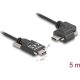 Delock USB-C -> USB-C M/M adatkábel 5m fekete rögzítő csavarokkal, egyenes/90°