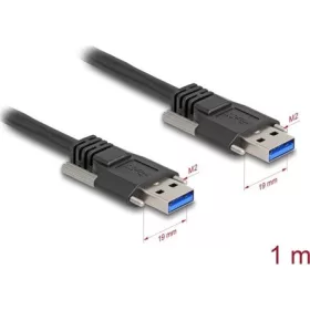   Delock USB 5 Gbps kábel A-típusú apa - A-típusú apa 19 mm-es csavar távolsággal 1 m, fekete