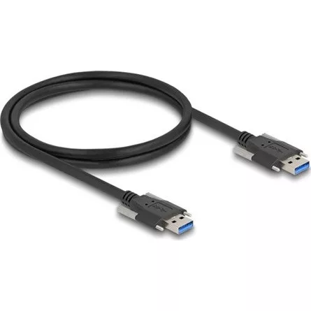 Delock USB 5 Gbps kábel A-típusú apa - A-típusú apa 22 mm-es csavar távolsággal 1 m, fekete