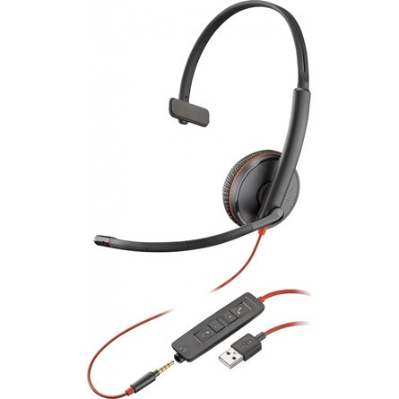 HP Poly Blackwire 3215 Monaural fejhallgató headset fekete