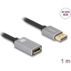 Delock DisplayPort bővítőkábel 8K 60 Hz 1 m szürke fém retesz nélküli