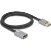 Delock DisplayPort bővítőkábel 8K 60 Hz 1 m szürke fém retesz nélküli