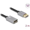 Delock DisplayPort bővítőkábel 8K 60 Hz 2 m szürke fém retesz nélküli