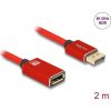 Delock DisplayPort bővítőkábel 8K 60 Hz 2 m piros fém retesz nélküli