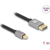 Delock Mini DisplayPort - DisplayPort-kábel 8K 60 Hz 1 m szürke fém retesz nélküli