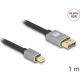 Delock Mini DisplayPort - DisplayPort-kábel 8K 60 Hz 1 m szürke fém retesz nélküli