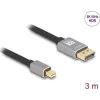 Delock Mini DisplayPort - DisplayPort-kábel 8K 60 Hz 3 m szürke fém retesz nélküli