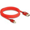 Delock Mini DisplayPort - DisplayPort-kábel 8K 60 Hz 2 m piros fém retesz nélküli