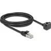 Delock Hálózat bővítő kábel RJ45 apa - RJ45 anya 90 -ban hajlított, Cat.6 F/UTP, 2 m, fekete