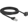 Delock Hálózat bővítő kábel RJ45 apa - RJ45 anya 90 -ban hajlított, Cat.6 F/UTP, 3 m, fekete