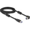 Delock USB 5 Gbps kábel A-típusú apa - B-típusú apa 90  balra hajlítva 3 m