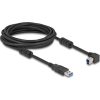 Delock USB 5 Gbps kábel A-típusú apa - B-típusú apa 90  balra hajlítva 5 m