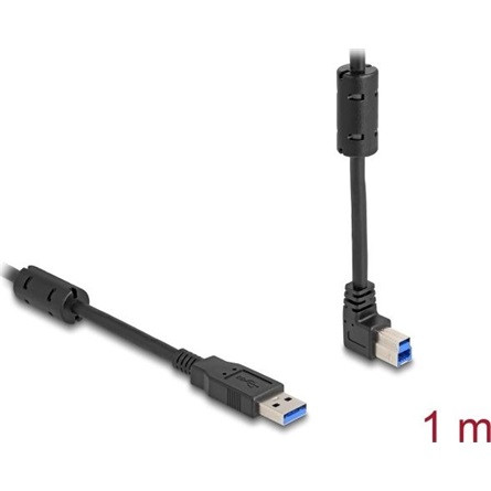 Delock USB 5 Gbps kábel A-típusú apa - B-típusú apa 90  felfelé néző csatlakozóapaval 1 m