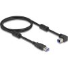 Delock USB 5 Gbps kábel A-típusú apa - B-típusú apa 90  felfelé néző csatlakozóapaval 1 m