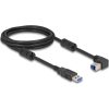 Delock USB 5 Gbps kábel A-típusú apa - B-típusú apa 90  felfelé néző csatlakozóapaval 2 m