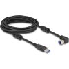 Delock USB 5 Gbps kábel A-típusú apa - B-típusú apa 90  felfelé néző csatlakozóapaval 5 m