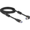 Delock USB 5 Gbps kábel A-típusú apa - B-típusú apa 90  jobbra hajlítva 3 m