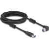 Delock USB 5 Gbps kábel A-típusú apa - B-típusú apa 90  jobbra hajlítva 5 m