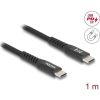 Delock USB 2.0 kábel USB Type-C  apa   apa mágneses textil borítással PD 3.0 60 W 1 m