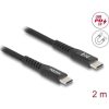 Delock USB 2.0 kábel USB Type-C  apa   apa mágneses textil borítással PD 3.0 60 W 2 m