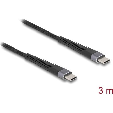 Delock USB 2.0 kábel USB Type-C  apa - apa meghosszabbított hajlítás védelemmel 60 W 3 m