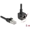 Delock Hálózat bővítő kábel RJ45 apa - RJ45 anya 90 -ban hajlított, Cat.6 F/UTP, 5 m, fekete