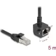 Delock Hálózat bővítő kábel RJ45 apa - RJ45 anya 90 -ban hajlított, Cat.6 F/UTP, 5 m, fekete