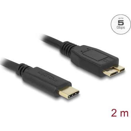 Delock USB 5 Gbps kábel USB Type-C  dugó - USB Micro-B típusú dugó 2 m