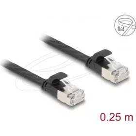   Delock RJ45 lapos patch kábelcsatlakozó a dugóhoz Cat.6A U/FTP 0,25 m fekete