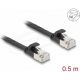 Delock RJ45 lapos patch kábelcsatlakozó a dugóhoz Cat.6A U/FTP 0,5 m fekete