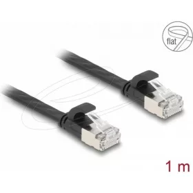   Delock RJ45 lapos patch kábelcsatlakozó a dugóhoz Cat.6A U/FTP 1 m fekete