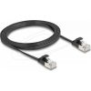Delock RJ45 lapos patch kábelcsatlakozó a dugóhoz Cat.6A U/FTP 1,5 m fekete
