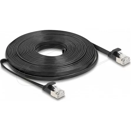 Delock RJ45 lapos patch kábelcsatlakozó a dugóhoz Cat.6A U/FTP 10 m fekete